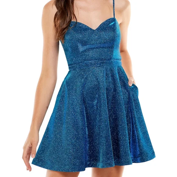 City Triangles Dresses | Juniors' Metallic Ombre Fit & Flare Dress | Color: Blue | Size: 13j | Kaitlinbynum07's Closet